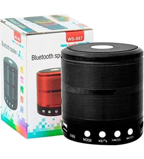 Plastic Rubber Wireless WS887 Bluetooth Speaker (Black)