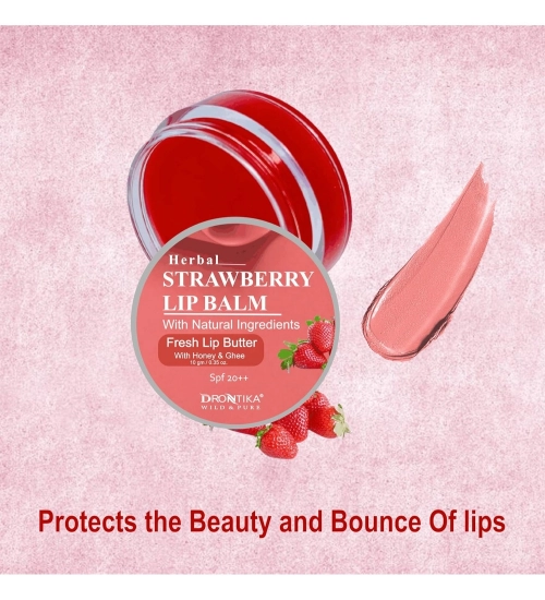 Unisex Herbal Dark And Chapped Lips Strawberry Lip Balm (10gm)