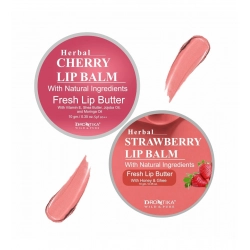 Unisex Herbal Dark And Chapped Lips Cherry &Strawberry Lip Balm Pack Of 2  (10gm)
