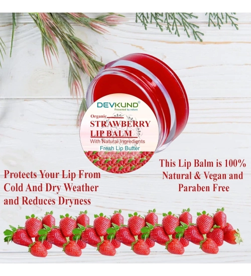 Unisex Herbal Dark And Chapped Lips Strawberry Lip Balm (10gm)