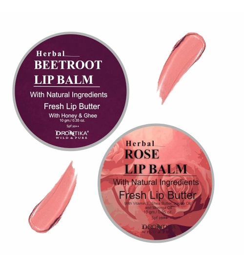 Unisex Herbal Dark And Chapped Lips Beetroot &Rose Lip Balm Pack Of 2  (10gm)