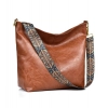 Beastofcloud Women's PU Leather Medium Sling bag Zipper Handbag (Brown)