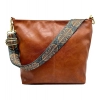 Beastofcloud Women's PU Leather Medium Sling bag Zipper Handbag (Brown)