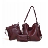 Beastofcloud Women's PU Leather Medium Shoulder Zipper Handbag (Wine red)