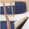 Beastofcloud Women's Faux Leather Large Shoulder Zipper Handbag (Dark Blue)