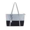 Beastofcloud Women's Faux Leather Large Shoulder Zipper Handbag (Light Blue)