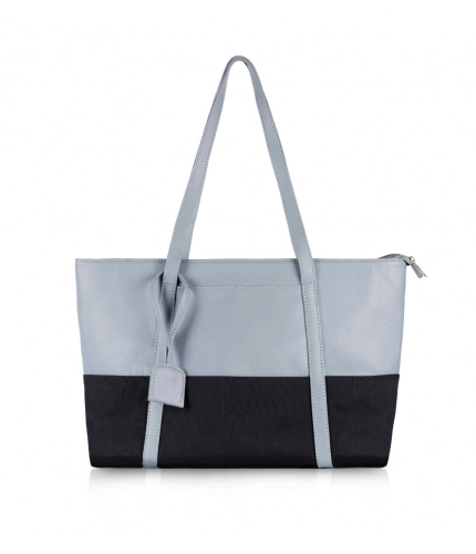 Beastofcloud Women's Faux Leather Large Shoulder Zipper Handbag (Light Blue)