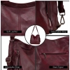Beastofcloud Women's PU Leather Medium Shoulder Zipper Handbag (Wine red)