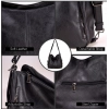 Beastofcloud Women's PU Leather Medium Shoulder Zipper Handbag (Black)