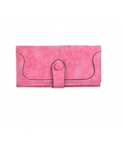 Beastofcloud Women's Faux Leather Medium Snap Button Wallet (Pink)