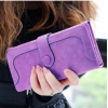 Beastofcloud Women's Faux Leather Medium Snap Button Wallet (Purple)