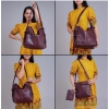 Beastofcloud Women's PU Leather Medium Shoulder Zipper Handbag (Wine red)