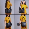 Beastofcloud Women's PU Leather Medium Shoulder Zipper Handbag (Black)
