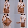Beastofcloud Women's PU Leather Medium Shoulder Zipper Handbag (Brown)