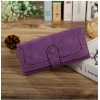 Beastofcloud Women's Faux Leather Medium Snap Button Wallet (Purple)