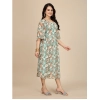 Dropship Women's Georgette Printed Round Neck Short Sleeve Dress (Multicolor)