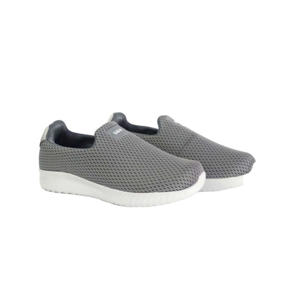 Generic Men's Casual Synthetic Leather Pull On Shoes (Grey)
