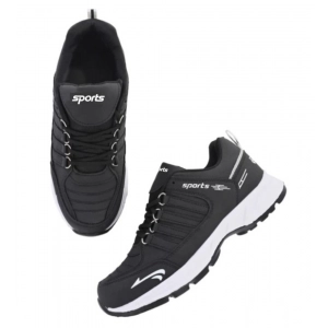 Generic Men's Casual Synthetic Leather Lace-Up Shoes (Black)