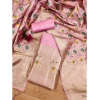 Women's Banarasi Silk Printed Unstitched Salwar Suit Material With Dupatta (Pink, 3Mtrs) Women's Banarasi Silk Printed Unstitched Salwar Suit Material With Dupatta (Pink, 3Mtrs)