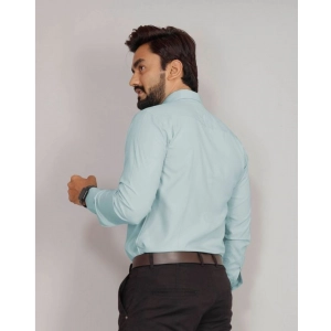 Generic Men's Casual Cotton Solid Full Sleeve Shirt (Aqua)