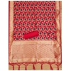 Women's Banarasi Silk Printed Unstitched Salwar Suit Material With Dupatta (Red, 3Mtrs)