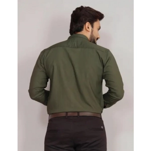 Generic Men's Casual Cotton Solid Full Sleeve Shirt (M.Green)