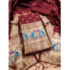 Women's Banarasi Silk Printed Unstitched Salwar Suit Material With Dupatta (Maroon, 3Mtrs) Women's Banarasi Silk Printed Unstitched Salwar Suit Material With Dupatta (Maroon, 3Mtrs)