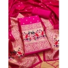 Women's Banarasi Silk Printed Unstitched Salwar Suit Material With Dupatta (Pink, 3Mtrs) Women's Banarasi Silk Printed Unstitched Salwar Suit Material With Dupatta (Pink, 3Mtrs)