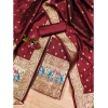 Women's Banarasi Silk Printed Unstitched Salwar Suit Material With Dupatta (Maroon, 3Mtrs) Women's Banarasi Silk Printed Unstitched Salwar Suit Material With Dupatta (Maroon, 3Mtrs)