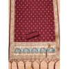 Women's Banarasi Silk Printed Unstitched Salwar Suit Material With Dupatta (Maroon, 3Mtrs) Women's Banarasi Silk Printed Unstitched Salwar Suit Material With Dupatta (Maroon, 3Mtrs)