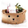 Dropship Cotton Small Cat With Face Basket Pack of 1 (Beige)