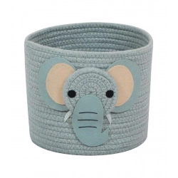 Cotton Elephant Basket 10x8 Inch Pack of 1 (Grey)