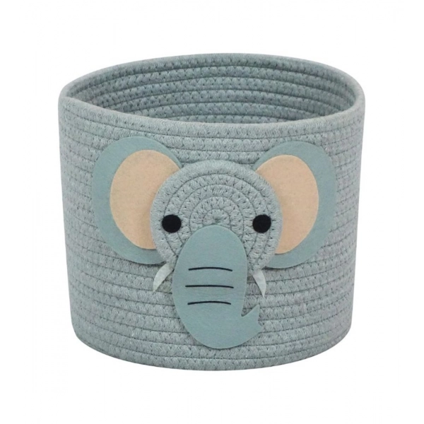 Dropship Cotton Elephant Basket 10x8 Inch Pack of 1 (Grey)