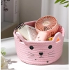 Dropship Cotton Small Cat With Face Basket Pack of 1 (Pink)