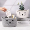 Dropship Cotton Small Cat With Face Basket Pack of 1 (Grey)