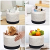 Dropship Cotton Large Woven Storage Basket 10x10 Inch Pack of 1 (White)