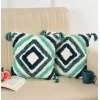 Dropship Cotton Tufted Cushion Pillow Cover 16x16 Inch Pack of 2 (Green)