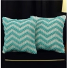 Dropship Cotton Handcrafted Pit Loom Cushion Cover 16x16 Inch Pack of 2 (Sea Green)