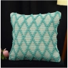 Dropship Cotton Handcrafted Pit Loom Cushion Cover 16x16 Inch Pack of 2 (Sea Green)