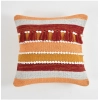 Dropship Cotton Handcrafted Pit Loom Cushion Cover 16x16 Inch Pack of 2 (Orange)