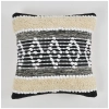Dropship Cotton Diamond Handcrafted Pit Loom Cushion Cover 16x16 Inch Pack of 2 (Black Cream)