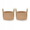 Dropship Cotton Round Storage Rope Woven Baskets Pack of 2 (Beige)