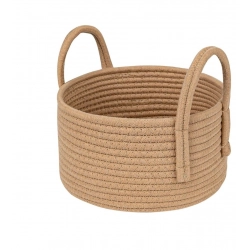 Cotton Round Storage Rope Woven Baskets Pack of 2 (Beige)
