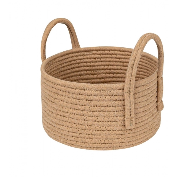 Dropship Cotton Round Storage Rope Woven Baskets Pack of 2 (Beige)