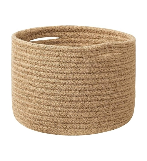 Cotton Storage Rope Woven Baskets 9x7 Inch Pack of 1 (Beige)