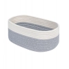 Dropship Cotton Oval Storage Rope Woven Baskets Pack of 1 (White Grey)