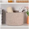 Dropship Cotton Round Small Storage Basket 9x7 Inch Pack of 1 (Brown)