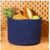 Dropship Cotton Round Small Storage Basket 9x7 Inch Pack of 1 (Blue)