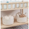 Dropship Cotton Round Storage Rope Woven Baskets Pack of 2 (White)