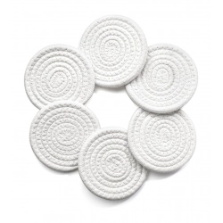 Cotton Rope Drink Coasters 6 Pcs Set (White)